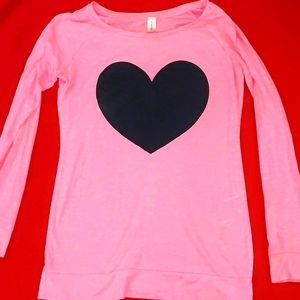 Long sleeve heart t shirt
